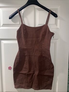 h&m brown leather dress Hm Leather Brown Dress